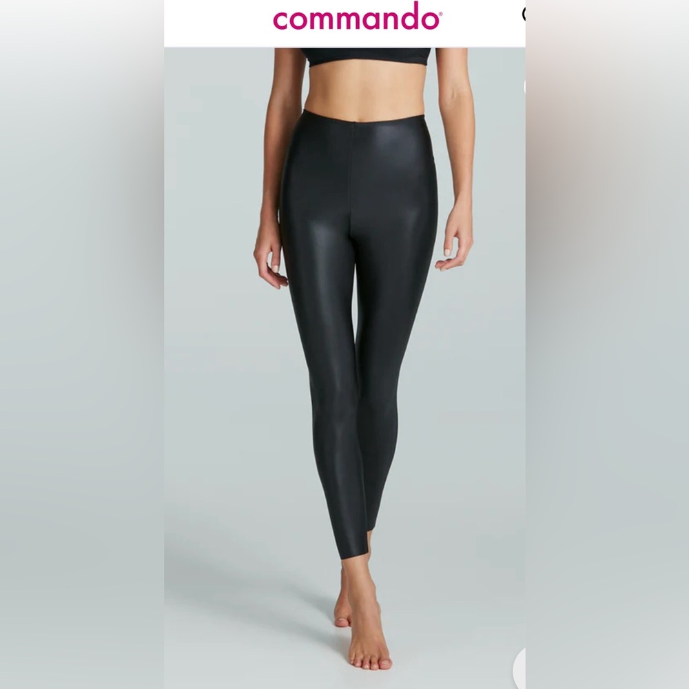 High Waist Faux Leather Style Leggings Size S
